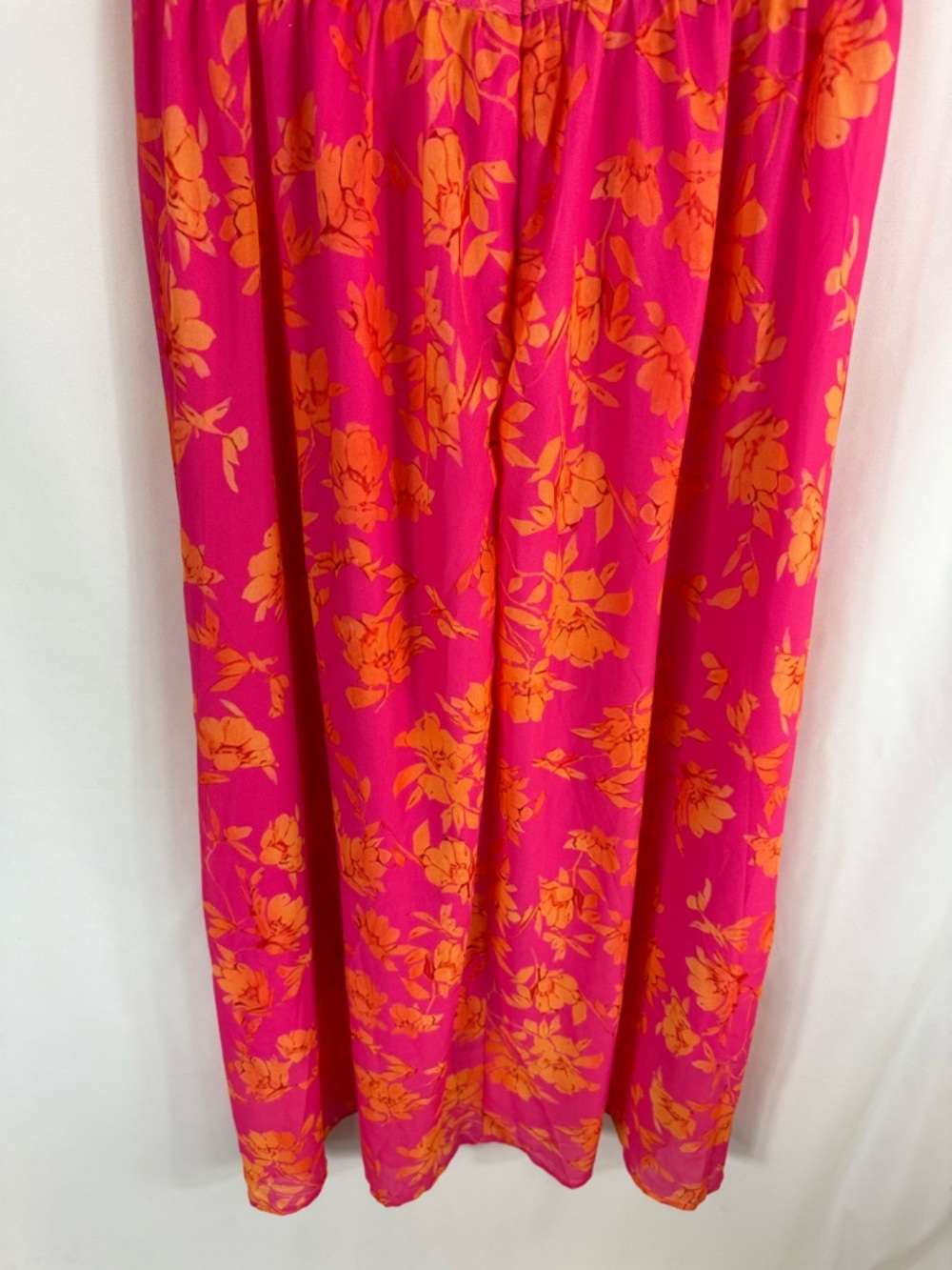 FLORAL MIDI DRESS FOR SUMMER GATHERINGS size: S color: pink-orange floral print - Picture 13 of 17